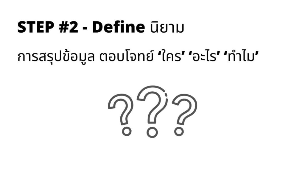 กระบวนการ Design Thinking 5 ขั้นตอน -  #2 Define นิยาม